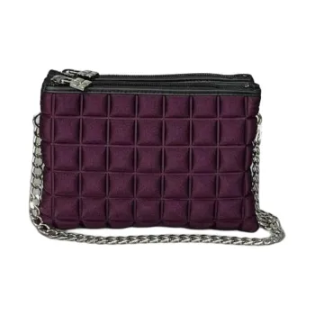 BPRIME Cube Thermal Forming Fabric Clutch Shoulder Bag Women's Dark Purple