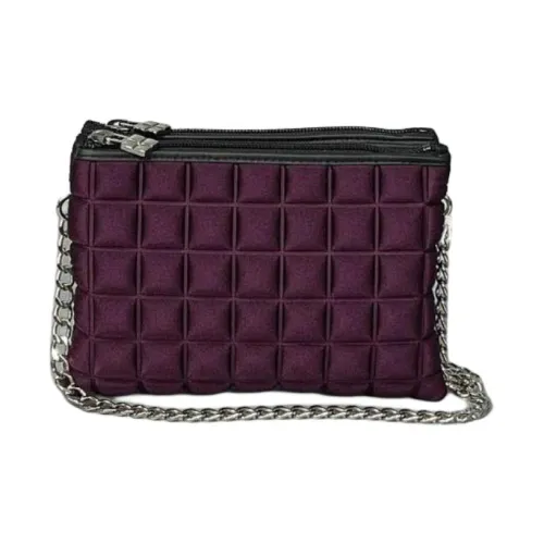 BPRIME Cube Thermal Forming Fabric Clutch Shoulder Bag Women's Dark Purple