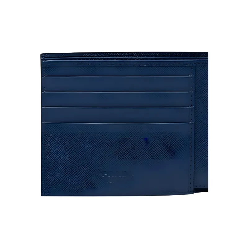 PRADA Saffiano Leather Wallet Men's Blue-4