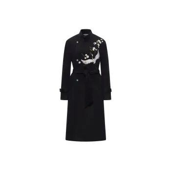 CNEW Black Velvet Long Coat Unisex