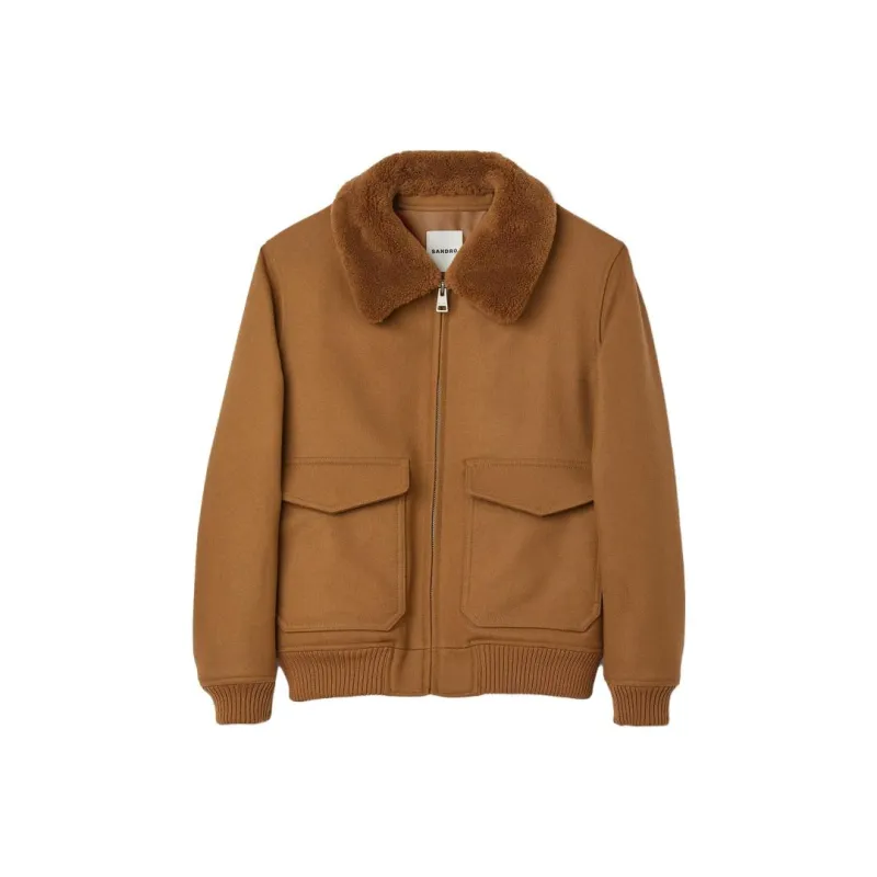 Sandro Puffer Jackets Men Caramel-0