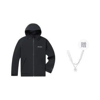 Columbia Windbreaker Jackets Unisex Black Comes With Necklace