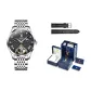 Steel Band Jet Black[Box+Leather Strap]