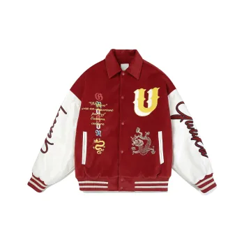 Guuka Year Of The Dragon Series Baseball Jacket Unisex Red