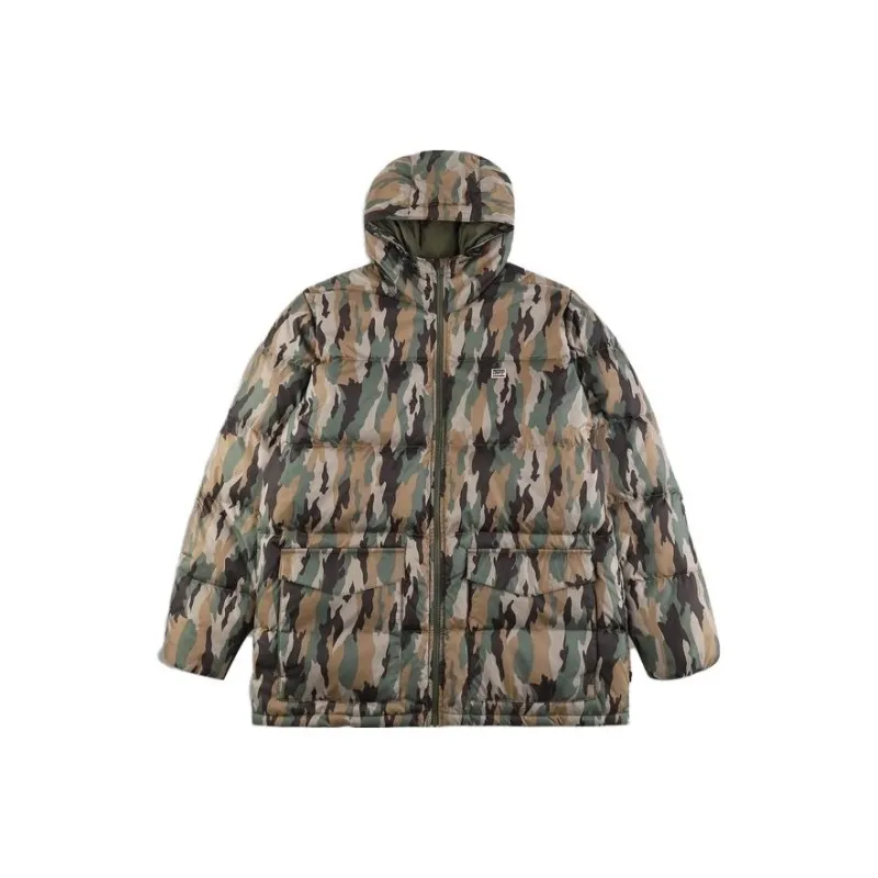 Levi's Down Jacket Men's Green Camouflage-0