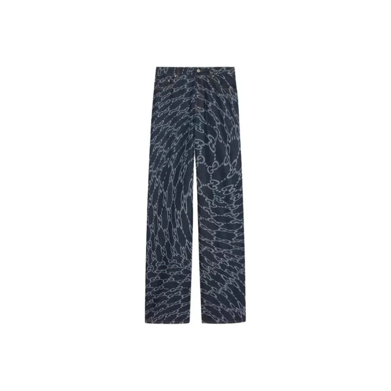 GUCCI Wavy GG print Loose fit Jeans-0