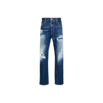 DSQUARED 2 Straight Leg Distressed Jeans