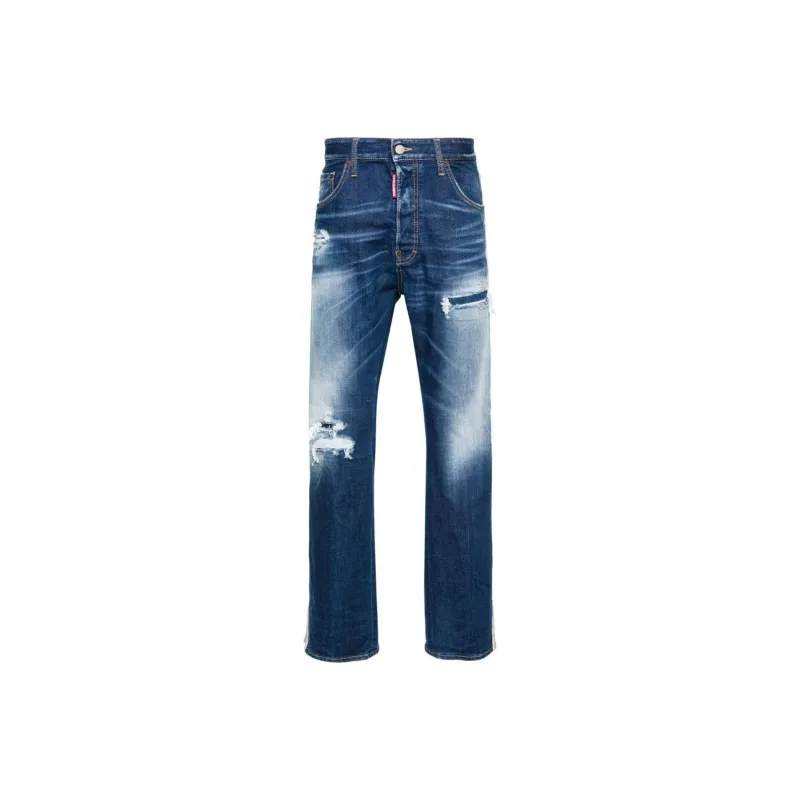 Dsquared2 Straight Leg Distressed Jeans-0