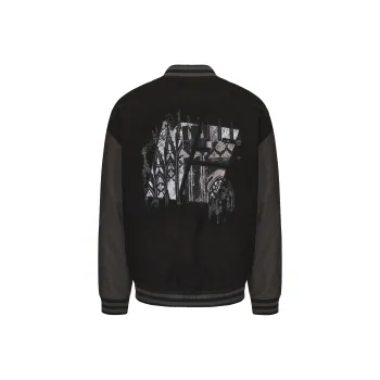 NSTNEW START Baseball Jacket Unisex Black Gray
