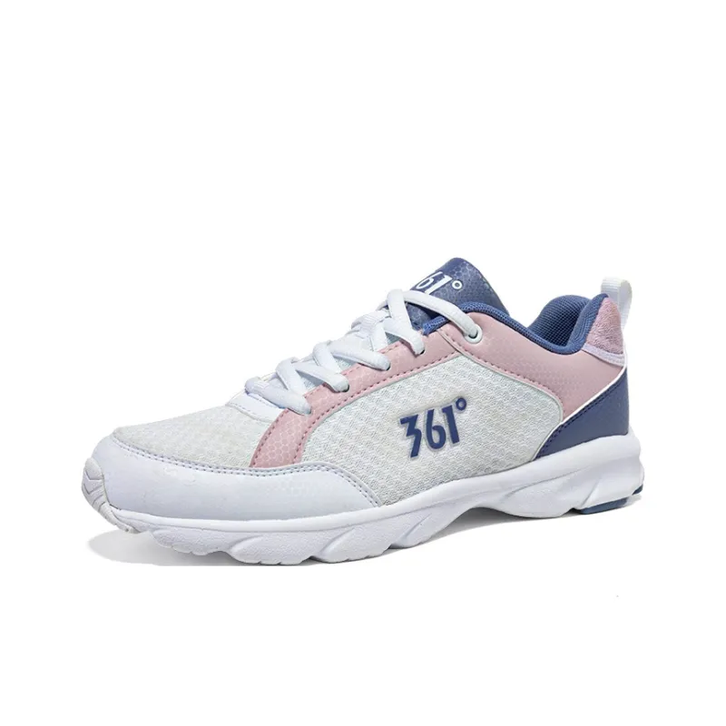 361° Cushioning, Breathable, Lightweight Low Top Casual Running Shoes Women's 361 Degrees White Dawn Pink Purple-1