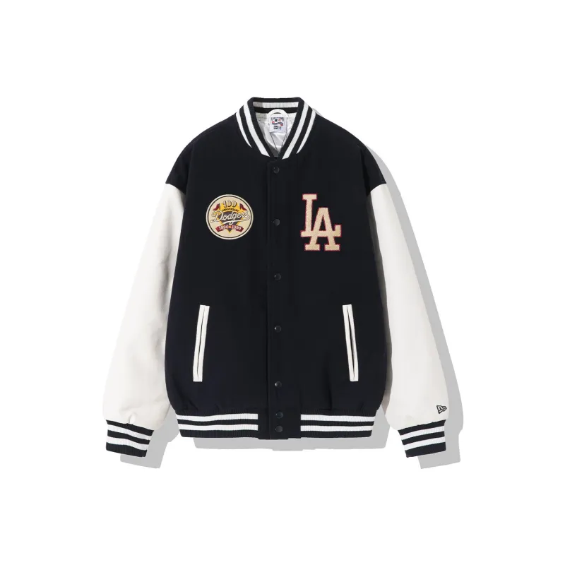 New Era x MLB Baseball Jacket Unisex Navy Blue-0
