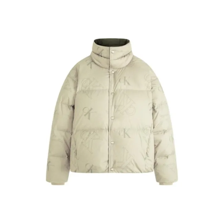 CALVIN KLEIN Down Jacket Unisex Milk Tea Coffee-0