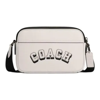 COACH Graham Cow Leather Shoulder Bag Medium Size Unisex Chalk White