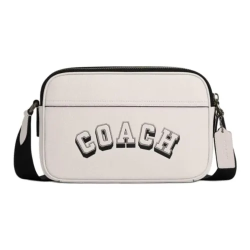 COACH Graham Cow Leather Shoulder Bag Medium Size Unisex Chalk White