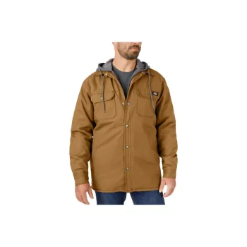 Dickies Water Repellent Duck Hooded Shirt Jacket Jackets Coats Men's Brown
