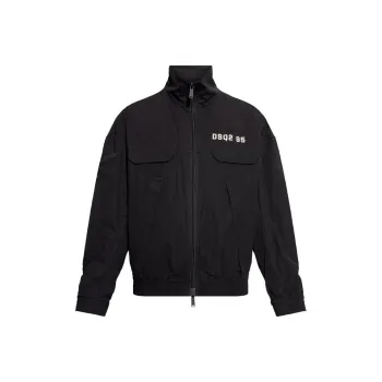 DSQUARED 2 Logo Printed Zipped Bomber Jacket