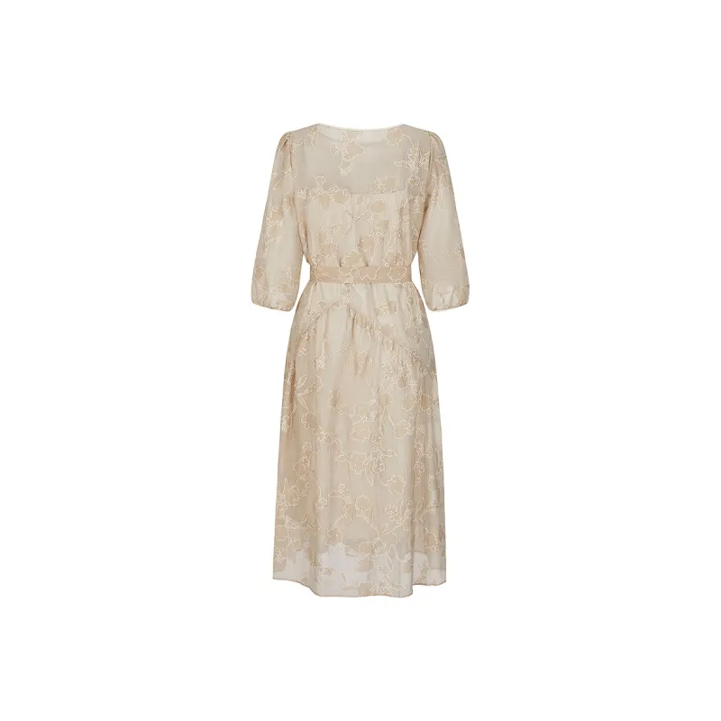JZ. ANNAKRO Long Sleeved Dress Women's Pattern Khaki-1