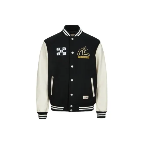 EVISU Daruma Appliqué Wool Baseball Jacket