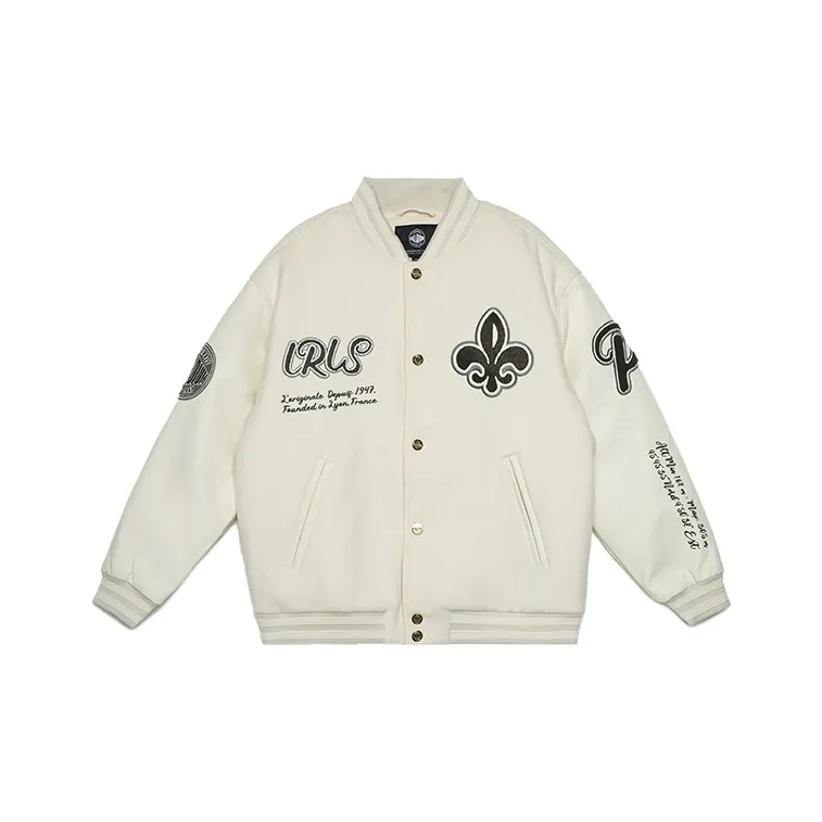 Palladium Reverse Dimensional Series Baseball Jacket Unisex Beige Yellow-0