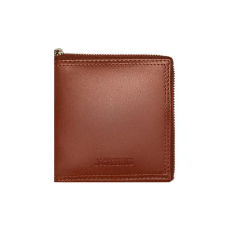 Jacquemus Smooth Leather With Linen Wallet Men's Brown-3