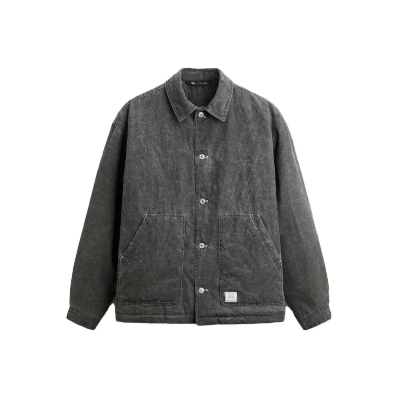 ZARA Jacket Men's Zebra Print Gray-0