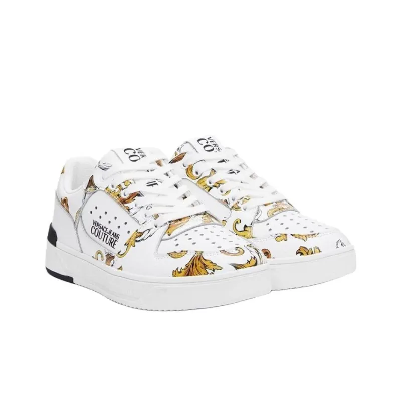 VERSACE JEANS COUTURE Low Top Skateboard Shoes Men's White-2