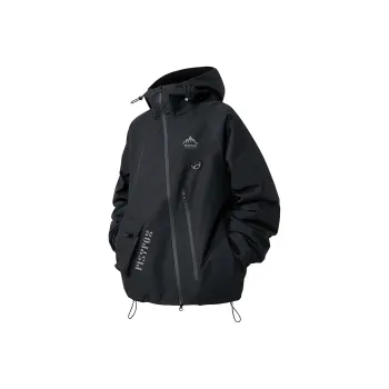 PISYPOX Diagonal Zipper Water Resistant Windproof Wear Resistant Windbreaker Jacket Unisex