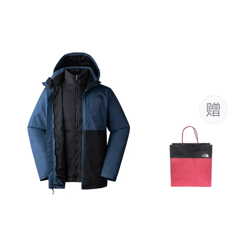 THE NORTH FACE Water Resistant Windproof Wear Resistant Windbreaker Jacket Men's Blue Includes Shopping Bag-0