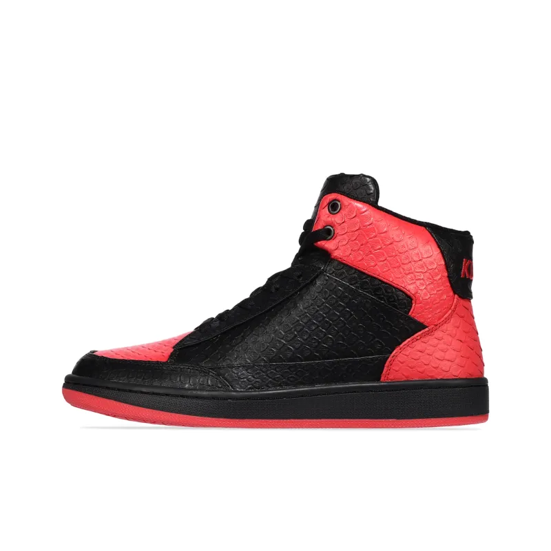 SOULSFENG High Top Skateboard Shoes Men's Black Red-0