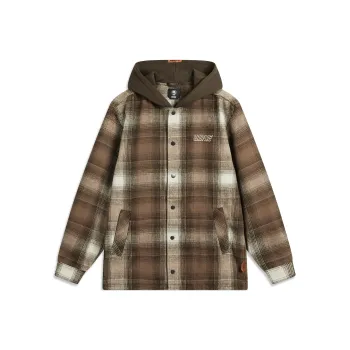LiNing Basketball Collection Jackets Coats Men's Brown Plaid