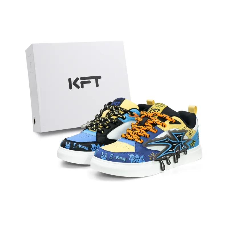 KFT Slip Resistant Cushioning Height Increasing Low Top Skateboard Shoes Unisex-6