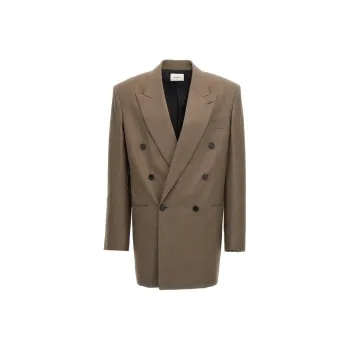 SAINT LAURENT Double Breasted Long Sleeved Blazer