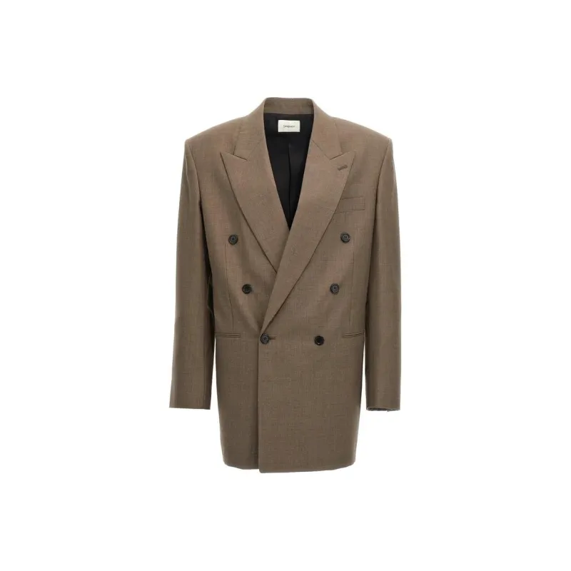 SAINT LAURENT Double Breasted Long Sleeved Blazer-0