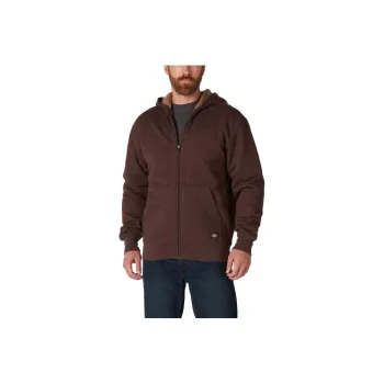Dickies High Pile Fleece Lined Full Zip Hoodie Jackets Coats Men's Brown