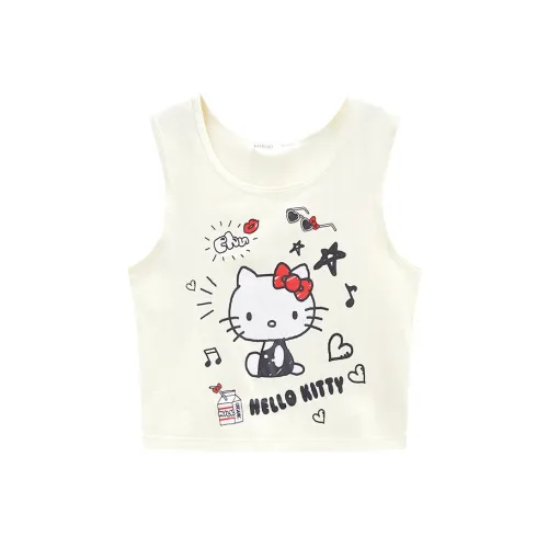 GUKOO x Hello Kitty/, Sanrio Series Tank Top Women's Pearl White