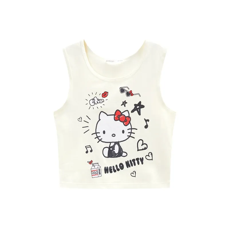 GUKOO x Hello Kitty/, Sanrio Series Tank Top Women's Pearl White-0