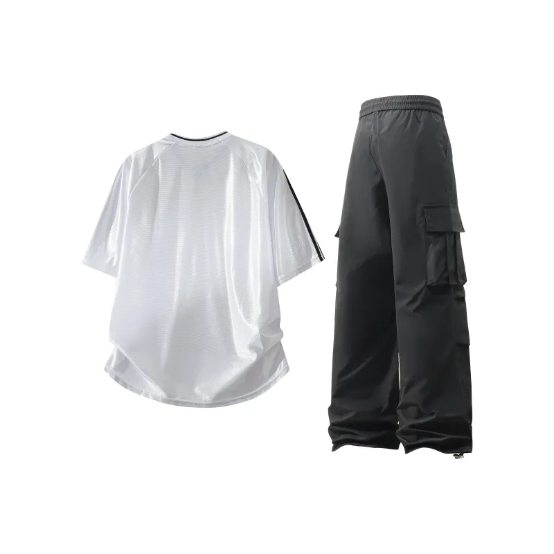OGEK Casual Sportswear Unisex White+Black Pants-1
