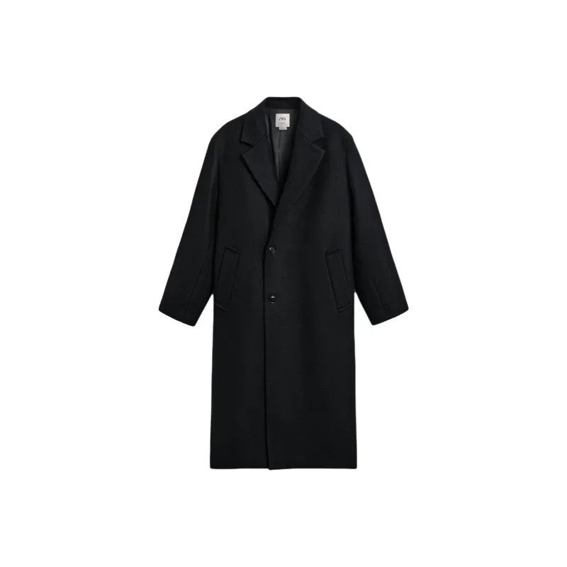 ZARA Coats Men Black-0
