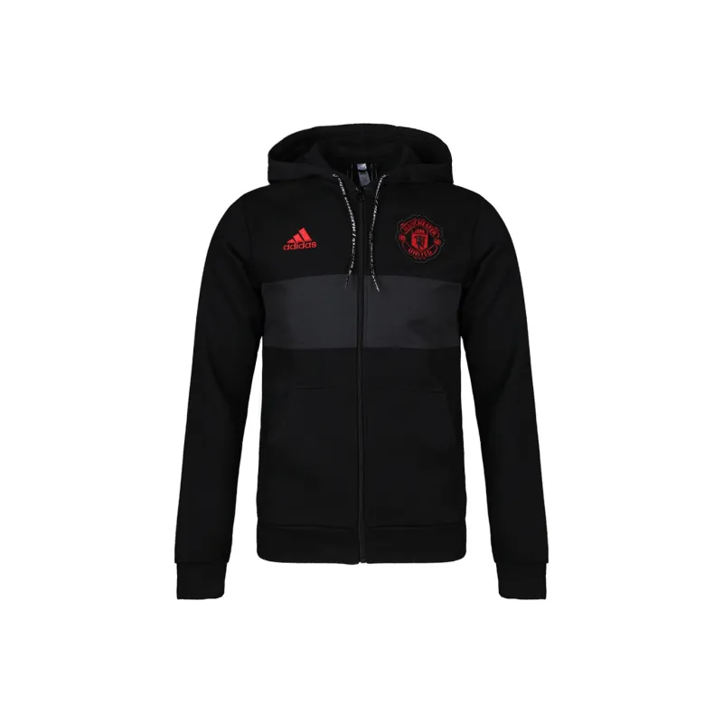 Adidas MUFC Manchester United Soccer Collection FZ HD Jackets Coats Men's Black-0