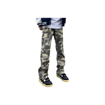 PAINT STAIN Jeans Unisex Camouflage Style