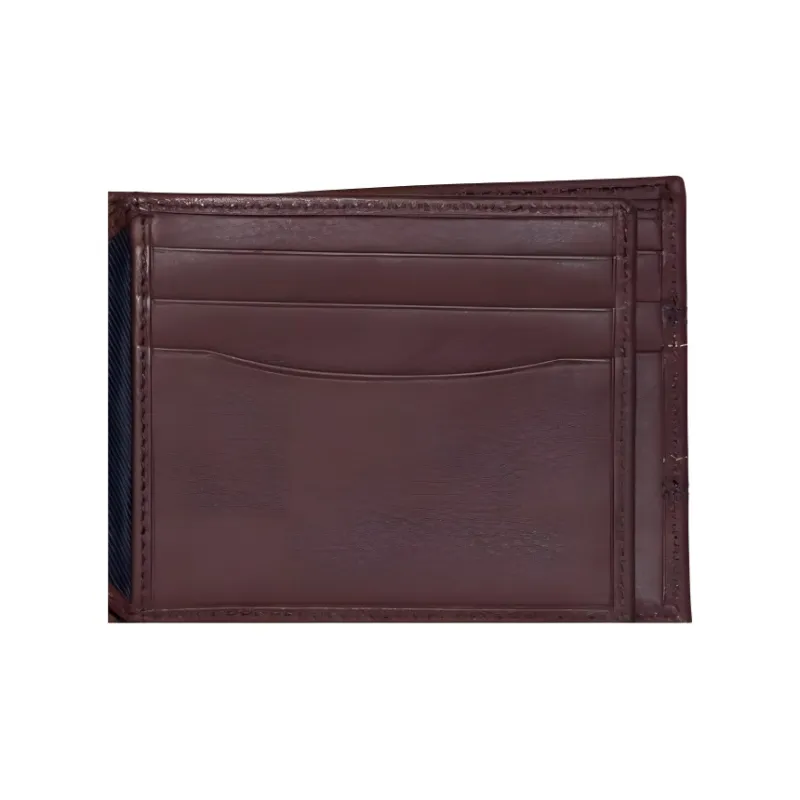 NAUTICA Leather Card Holder Wallet Men's Brown Stones-3