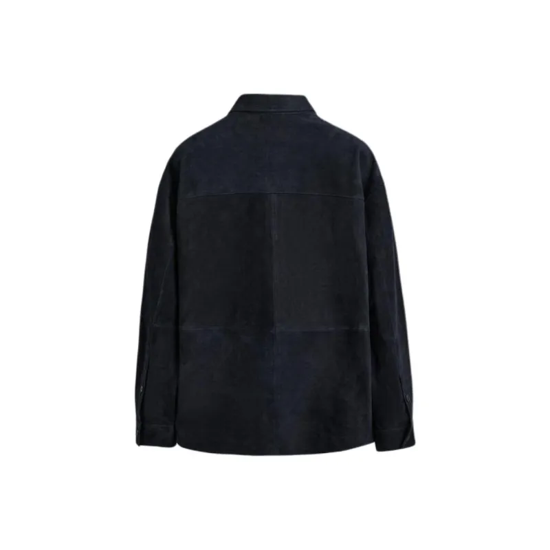 ZARA Leather Jackets Men Blue-1