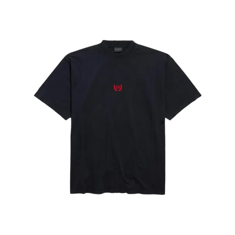 Balenciaga Laurel Logo embroidered T shirt-0