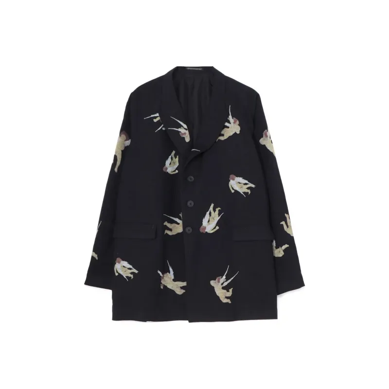 Yohji Yamamoto Angels print Single breasted Blazer-0