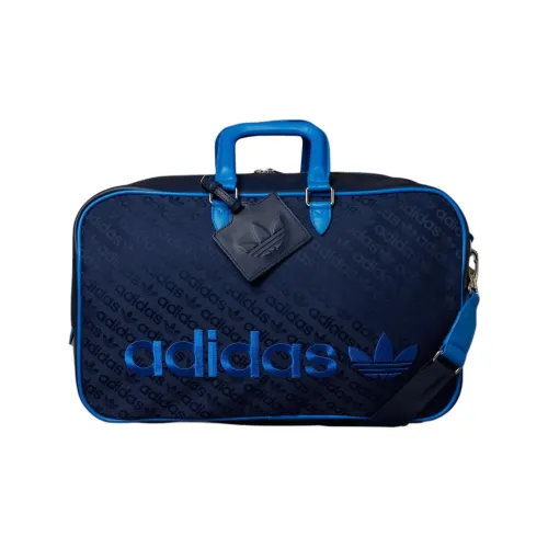 Adidas Originals Polyurethane Boston Bag, One Shoulder Handbag Unisex Dark Indigo