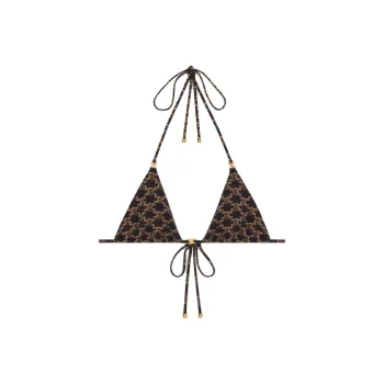 CELINE Monogrammed Bikini Top