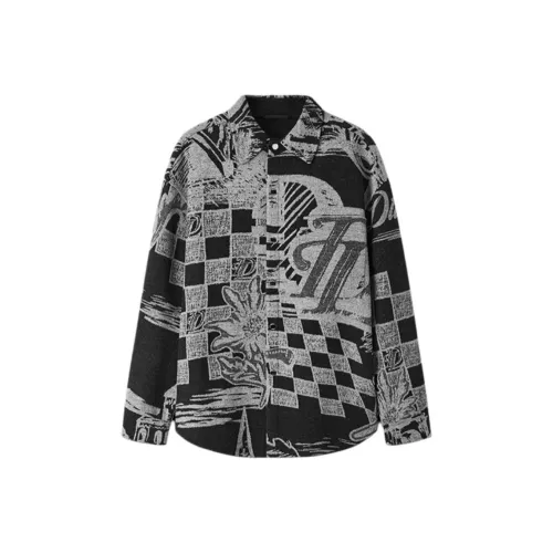 DILLO Coats Men's Black Positioning Floral