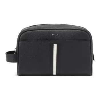 BALLY Cow Leather Toiletry Bag Men's Black