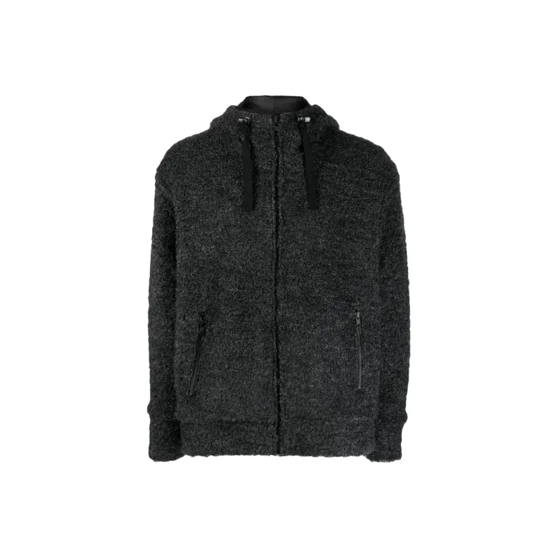 JUNYA WATANABE Textured Drawstring Zipped Hoodie-0