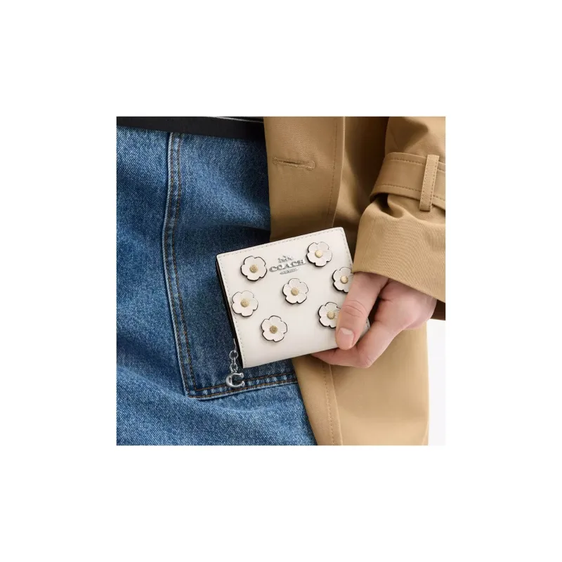 COACH Smooth Leather Wallet Mini Women's Chalk-2